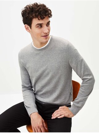 Světle šedý pánský basic svetr Celio Peach