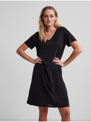 Čierne voľné basic šaty Pieces Amala