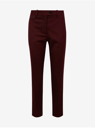 Vínové dámské kalhoty s příměsí vlny Calvin Klein Jeans