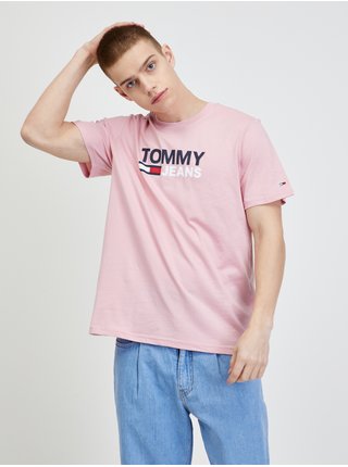 Růžové pánské tričko Tommy Jeans