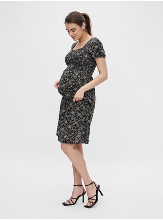 Černá květovaná těhotenská sukně Mama.licious Dotti