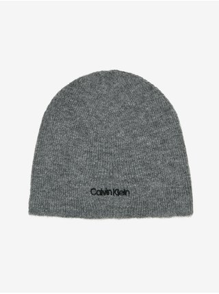 Šedá čepice s příměsí vlny Calvin Klein