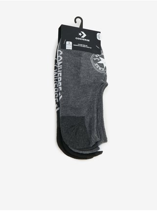 Sada tří párů ponožek v černé, bílé a šedé barvě Converse