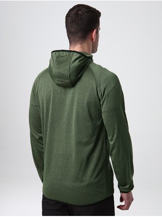 Zelený pánský žíhaný svetr na zip LOAP Molt