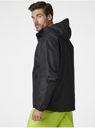 Černá pánská voděodolná lehká bunda s kapucí HELLY HANSEN Ervik