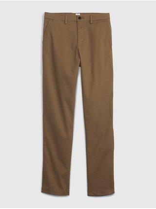 Hnědé pánské kalhoty khaki straight taper GapFlex