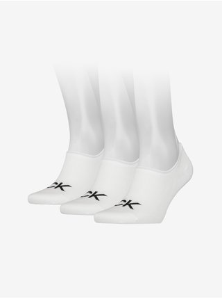 Sada tří párů pánských ponožek v bílé barvě Calvin Klein