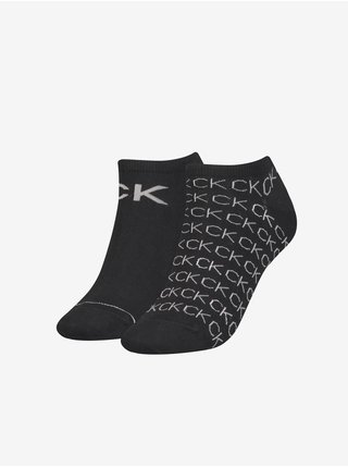 Sada dvou párů dámských vzorovaných ponožek v černé barvě Calvin Klein