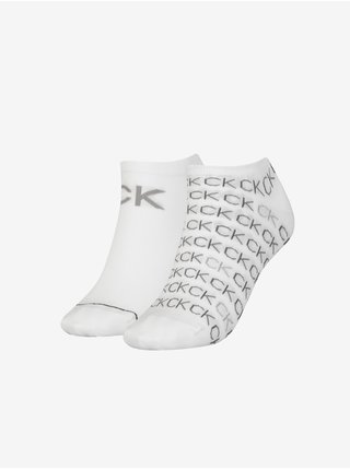 Sada dvou párů dámských vzorovaných ponožek v bílé barvě Calvin Klein Underwear
