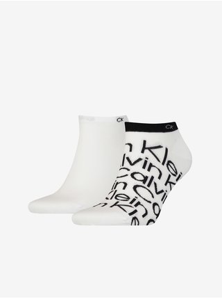 Sada dvou párů pánských vzorovaných ponožek v bílé barvě Calvin Klein Underwear