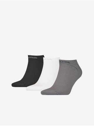 Sada tří párů pánských ponožek v černé, bílé a šedé barvě Calvin Klein Underwear