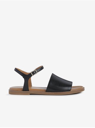Černé dámské kožené sandály Geox Naileen
