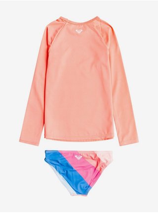 Růžové holčičí vzorované dvoudílné plavky Roxy