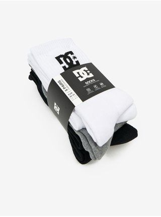 Sada pěti párů ponožek šedé, bílé a černé barvě DC