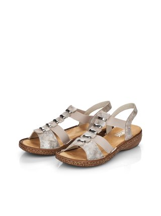 Dámské sandály ve stříbrné barvě Rieker
