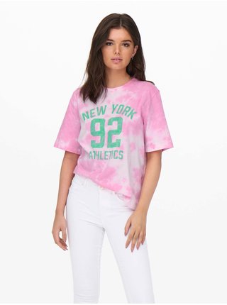 Růžové vzorované tričko ONLY Tania