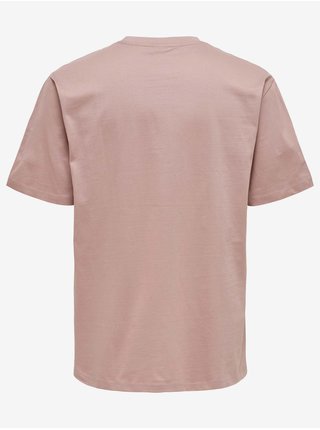 Basic tričká pre mužov ONLY & SONS - ružová
