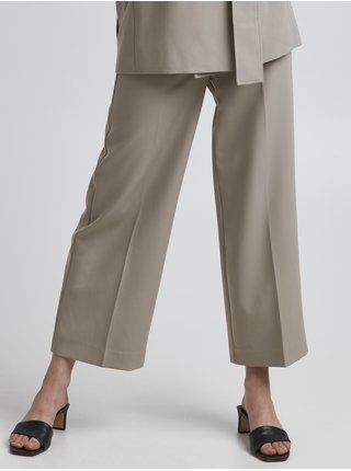 Béžové dámské zkrácené kalhoty ICHI