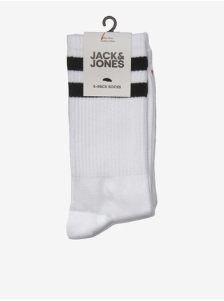 Sada pěti párů pánských ponožek v bílé barvě Jack & Jones