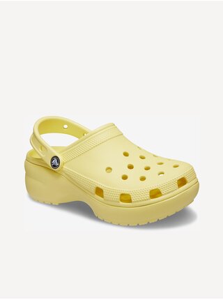 Žluté dámské pantofle na platformě Crocs Classic Platfrorm