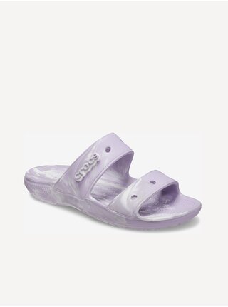 Svetlofialové dámske vzorované papuče Crocs Classic