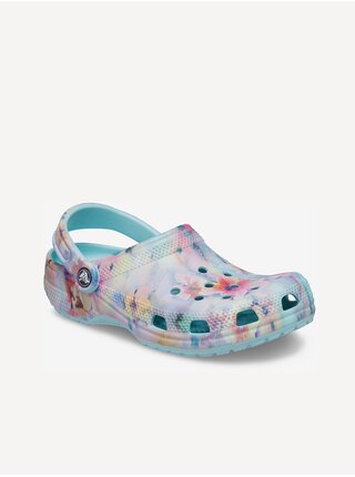 Svetlomodré dámske kvetované papuče Crocs Classic