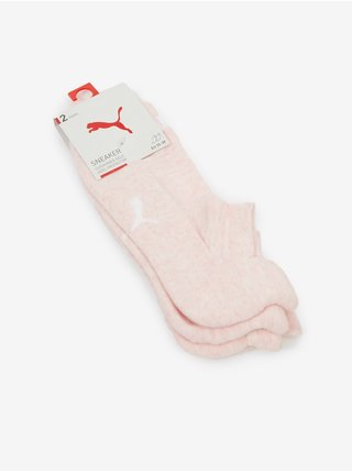 Sada dvou párů světle růžových žíhaných ponožek Puma