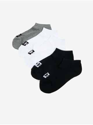 Sada pěti párů ponožek v černé, bílé a šedé barvě DC 