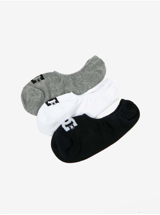 Sada tří párů ponožek v černé, bílé a šedé barvě DC