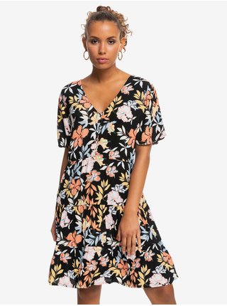 Černé dámské květované šaty Roxy