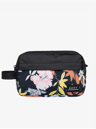 Černá dámská květovaná kosmetická taška Roxy Beautifully