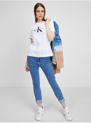 Tričká s krátkym rukávom pre ženy Calvin Klein Jeans - biela