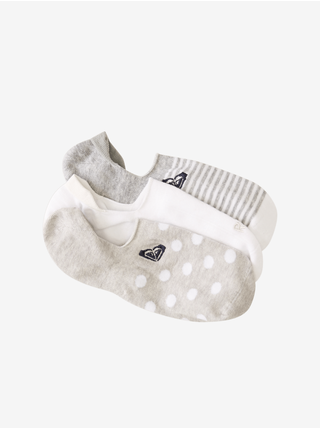 Sada tří párů ponožek ve světle šedé a bílé barvě Roxy
