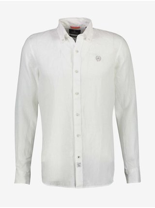 Bílá pánská lněná košile LERROS