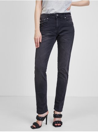 Černé dámské straight fit džíny Pepe Jeans