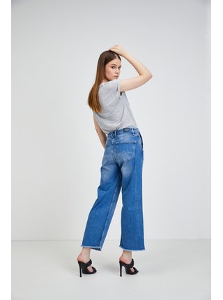 Modré dámské zkrácené široké džíny Pepe Jeans Patsy