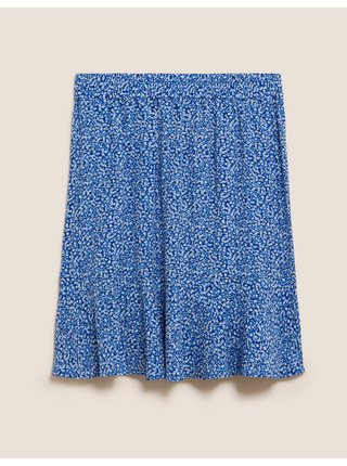 Nabíraná mini sukně s drobným květinovým vzorem Marks & Spencer modrá