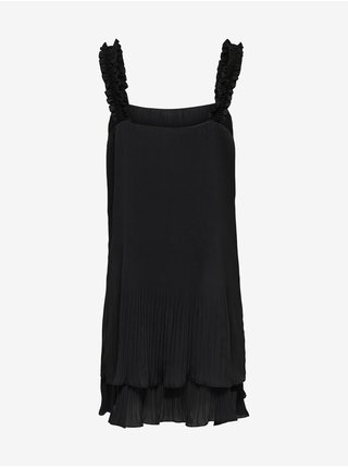 Černé krátké plisované šaty na ramínka JDY Lila