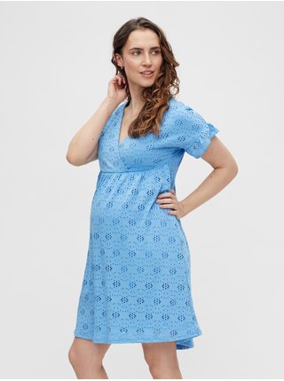 Modré děrované těhotenské šaty Mama.licious Dinna