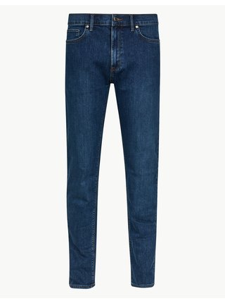 Strečové džíny řady Big & Tall, rovný střih Marks & Spencer modrá
