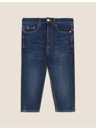 Tvarující džínové šortky ke kolenům Marks & Spencer námořnická modrá