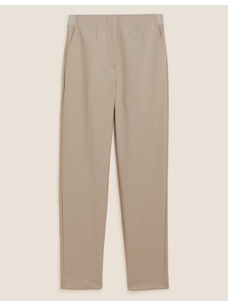 Kalhoty ke kotníkům úzkého střihu ze směsi bavlny Marks & Spencer béžová