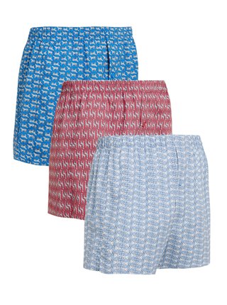 Tkané boxerky s technologií StayNew™ z čisté bavlny, 3 ks Marks & Spencer vícebarevná