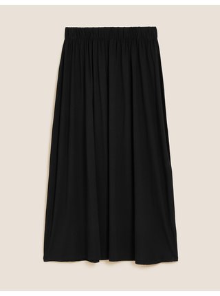 Žerzejová midi sukně Marks & Spencer černá