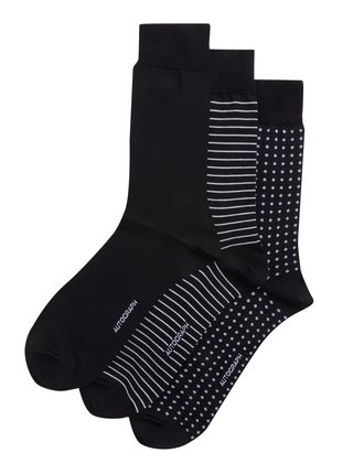 Bavlněné modalové ponožky Pima v různém provedení, 3 páry Marks & Spencer černá