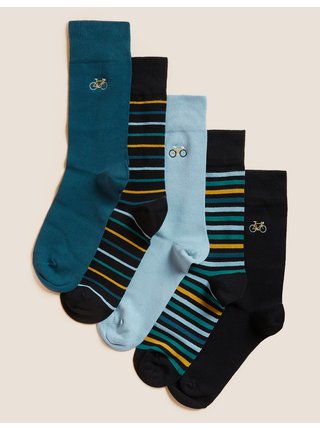 5 párů různých druhů ponožek s technologií Cool & Fresh™ Marks & Spencer černá