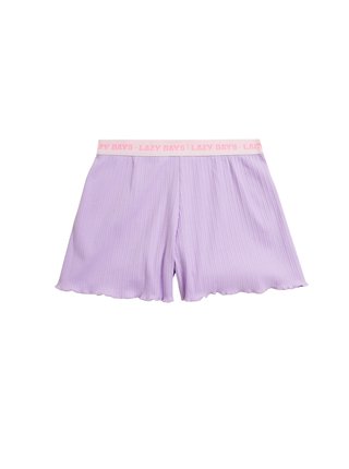 Pyžamové šortky s vysokým podílem bavlny a sloganem „Lazy Days“(6–16 let) Marks & Spencer fialová