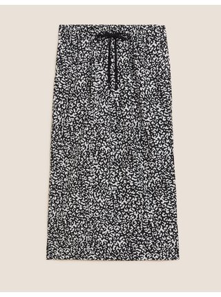 Midi sukně ze směsi lnu Marks & Spencer černá