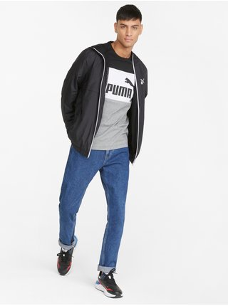 Čierna pánska ľahká športová bunda s kapucňou Puma Solid Windbreaker