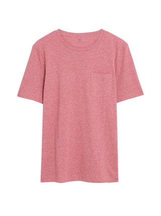 Tričko z čisté bavlny s texturou Marks & Spencer červená